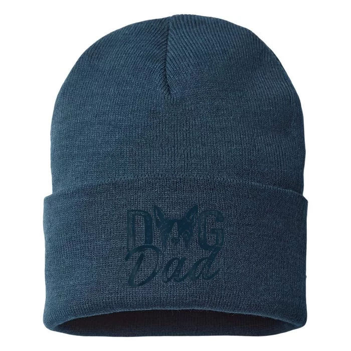 Men Boston Terrier Dog Dad Sustainable Knit Beanie