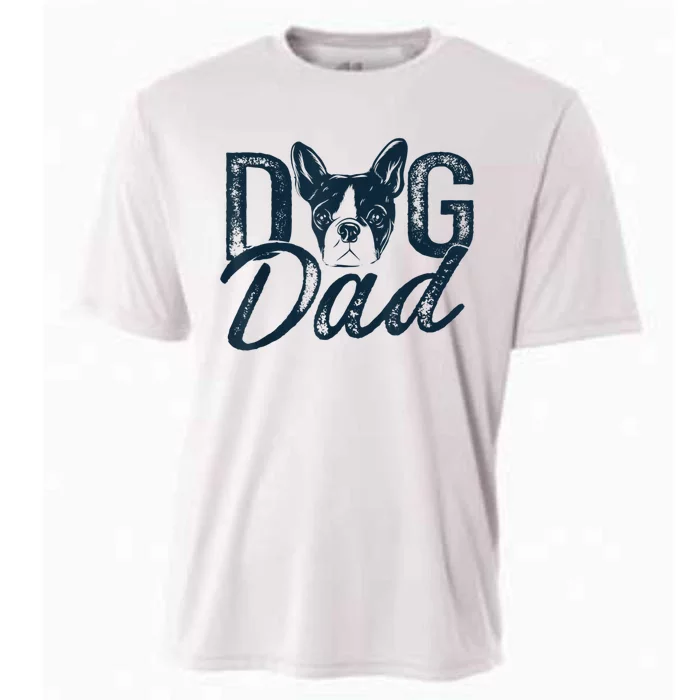 Men Boston Terrier Dog Dad Cooling Performance Crew T-Shirt