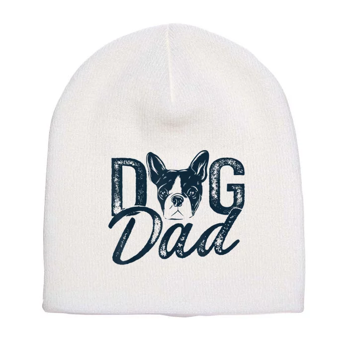 Men Boston Terrier Dog Dad Short Acrylic Beanie