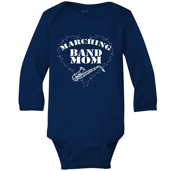 Marching Band Tee Band Mom Saxophone Sax Baby Long Sleeve Bodysuit