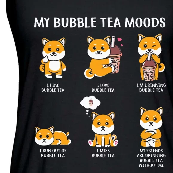 My Bubble Tea Moods Boba Bubble Tea Cup Anime Ladies Essential Flowy Tank