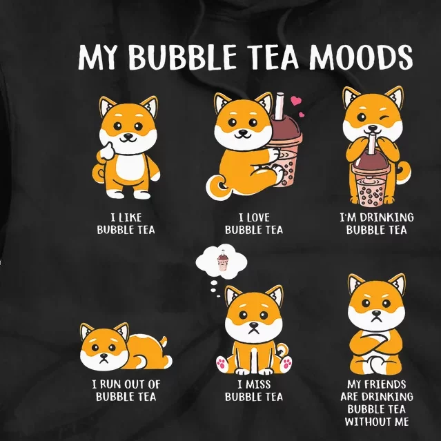 My Bubble Tea Moods Boba Bubble Tea Cup Anime Tie Dye Hoodie