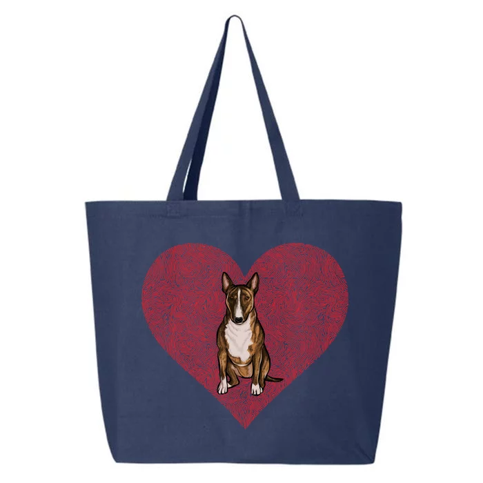 Miniature Bull Terrier Valentines Day Dog Love Fingerprint Gift 25L Jumbo Tote