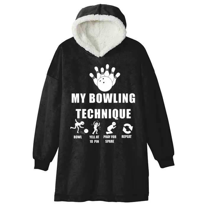 My Bowling Technique Hooded Wearable Blanket