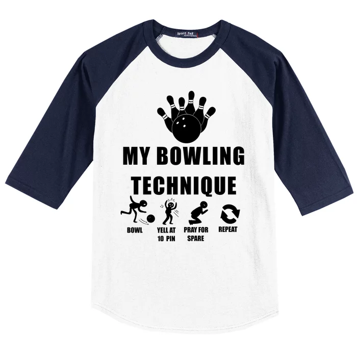 My Bowling Technique Baseball Sleeve Shirt