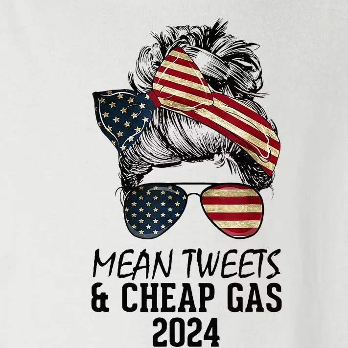 Messy Bun Trumpgirl Mean Tweets And Cheap Gas 2024 Toddler Long Sleeve Shirt