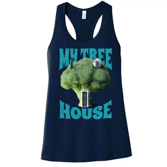 My Broccoli Tree House Funny Women's Racerback Tank