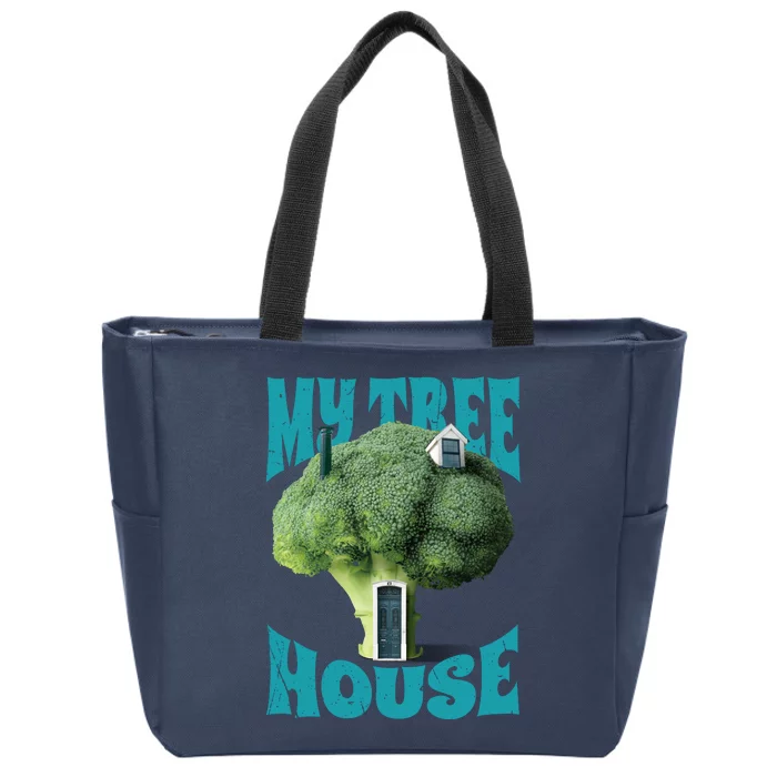 My Broccoli Tree House Funny Zip Tote Bag