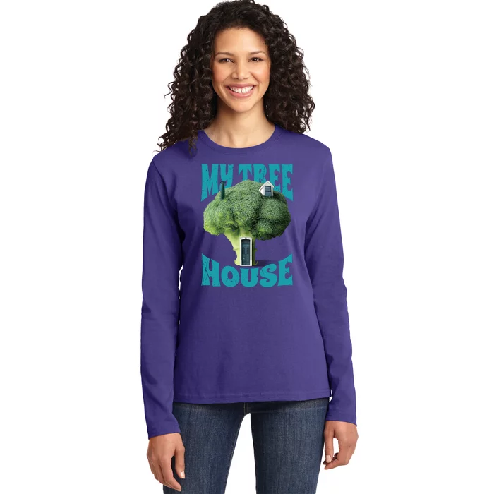 My Broccoli Tree House Funny Ladies Long Sleeve Shirt