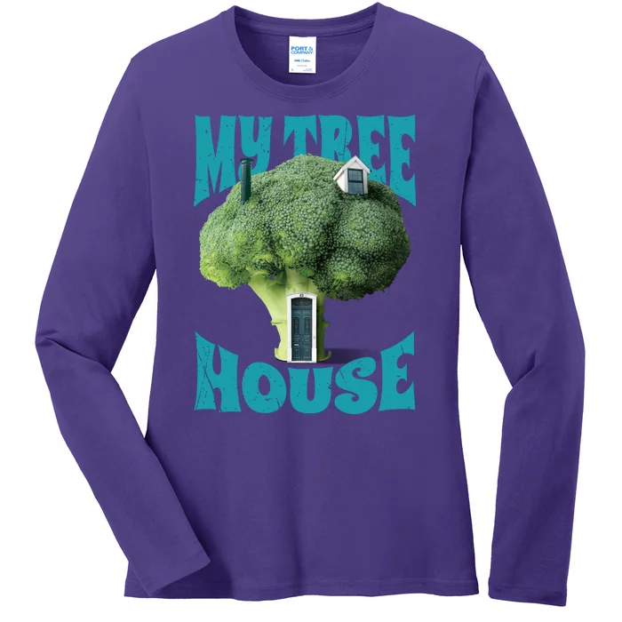 My Broccoli Tree House Funny Ladies Long Sleeve Shirt