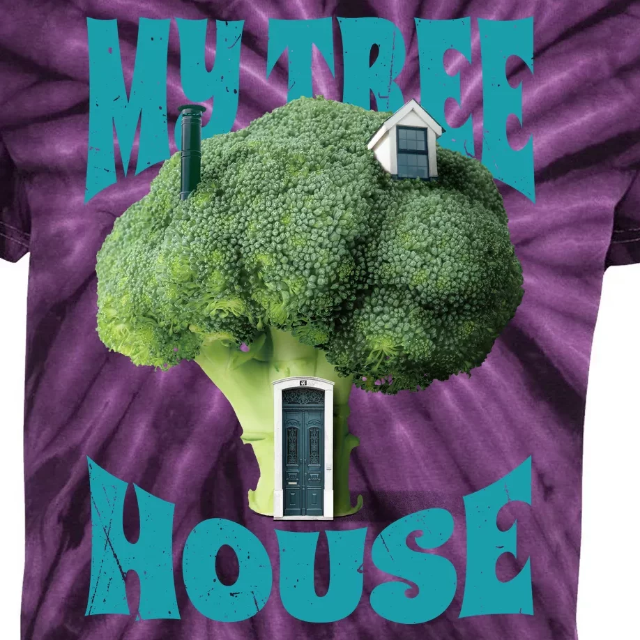 My Broccoli Tree House Funny Kids Tie-Dye T-Shirt