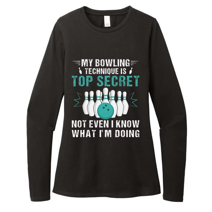 My Bowling Technique Is Top Secret Funny Bowling Womens CVC Long Sleeve Shirt