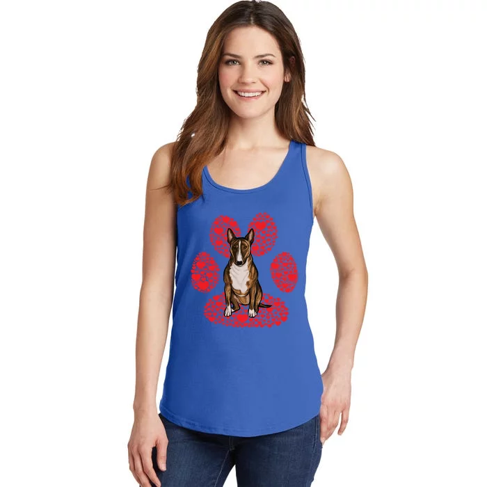 Miniature Bull Terrier Valentines Day Dog Love Paw Great Gift Ladies Essential Tank