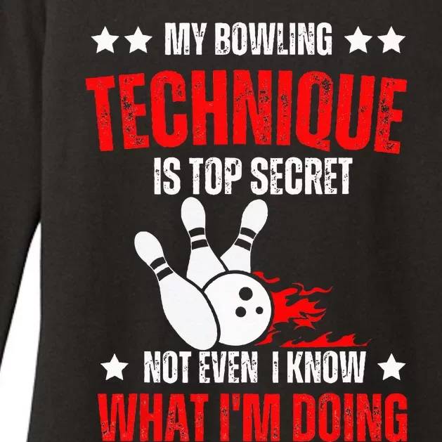 My Bowling Technique Is Top Secret funny bowling Womens CVC Long Sleeve Shirt