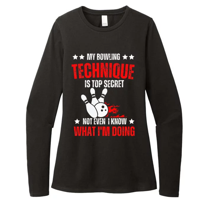 My Bowling Technique Is Top Secret funny bowling Womens CVC Long Sleeve Shirt