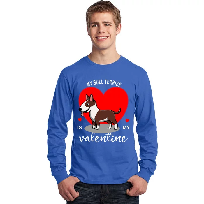 My Bull Terrier Is My Valentine Cool Gift Tall Long Sleeve T-Shirt