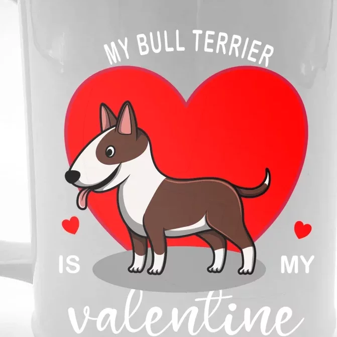 My Bull Terrier Is My Valentine Cool Gift Front & Back Beer Stein