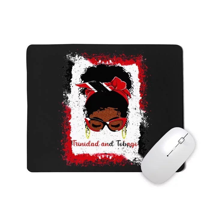 Messy Bun Trinidad And Tobago Flag Woman Girl Mousepad