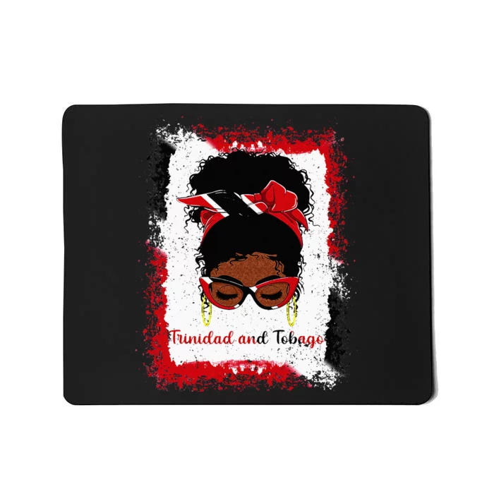 Messy Bun Trinidad And Tobago Flag Woman Girl Mousepad