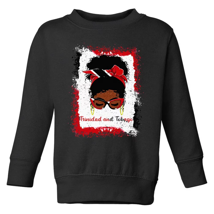 Messy Bun Trinidad And Tobago Flag Woman Girl Toddler Sweatshirt