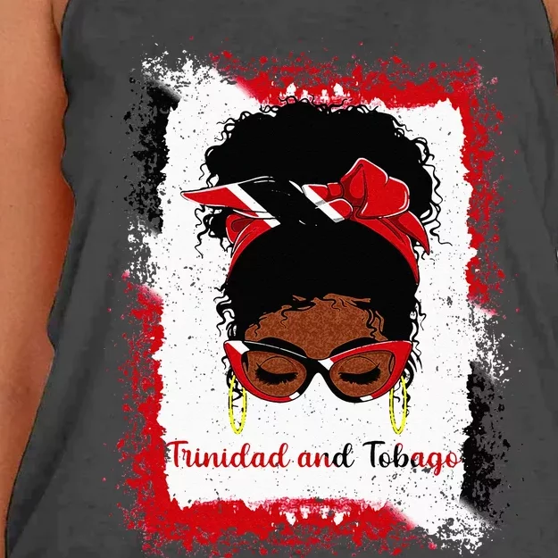 Messy Bun Trinidad And Tobago Flag Woman Girl Women's Knotted Racerback Tank