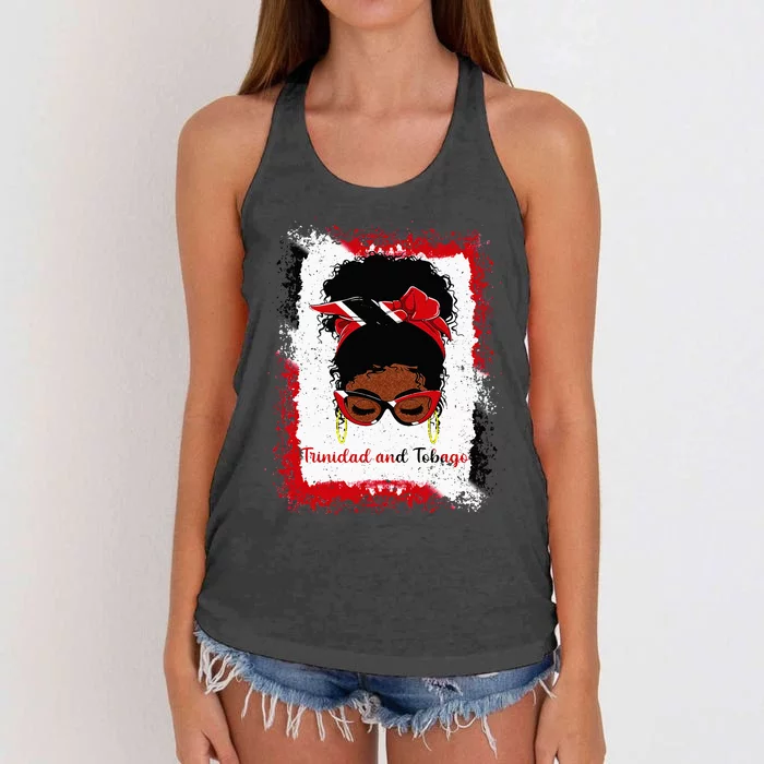 Messy Bun Trinidad And Tobago Flag Woman Girl Women's Knotted Racerback Tank