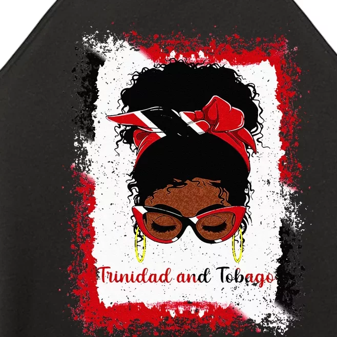 Messy Bun Trinidad And Tobago Flag Woman Girl Women’s Perfect Tri Rocker Tank