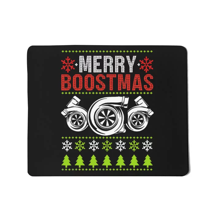 Merry Boostmas Ugly Xmas Funny Turbo Boost Christmas Mousepad