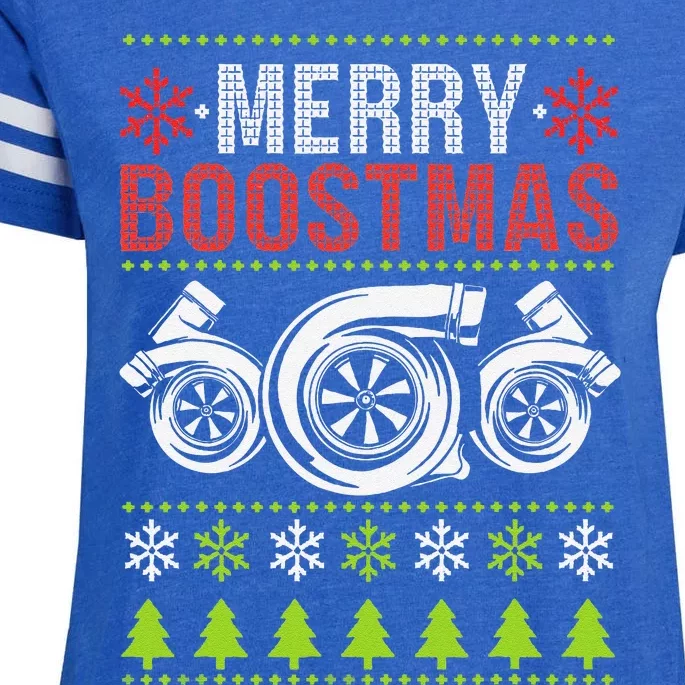 Merry Boostmas Ugly Xmas Funny Turbo Boost Christmas Enza Ladies Jersey Football T-Shirt