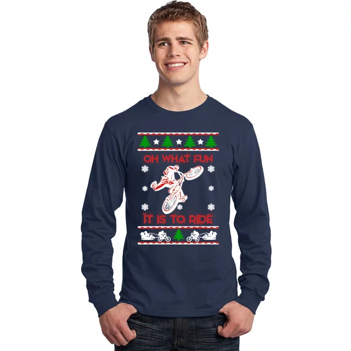 Mountain Bike Ugly Christmas Tall Long Sleeve T-Shirt