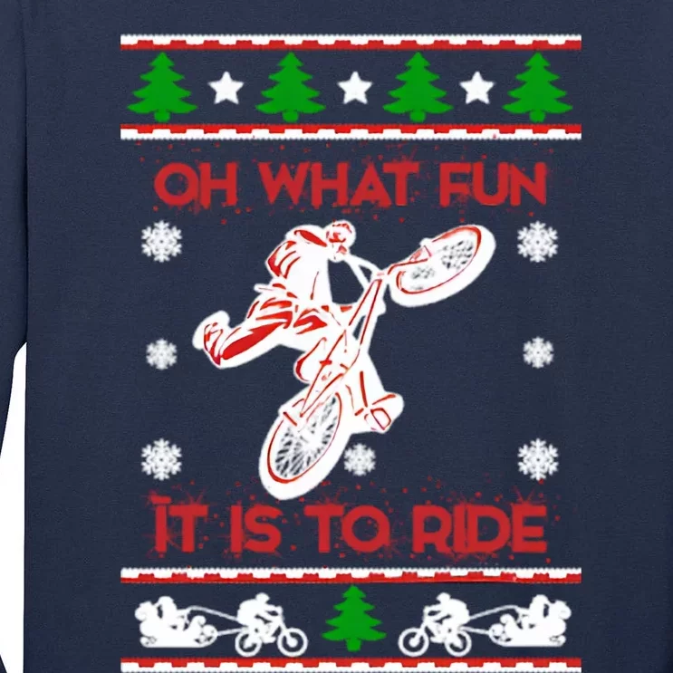 Mountain Bike Ugly Christmas Tall Long Sleeve T-Shirt