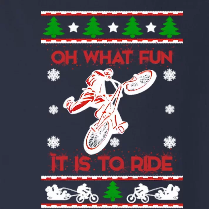 Mountain Bike Ugly Christmas Toddler Long Sleeve Shirt