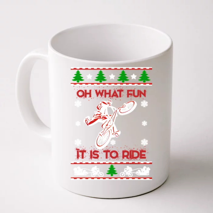 Mountain Bike Ugly Christmas Front & Back Coffee Mug