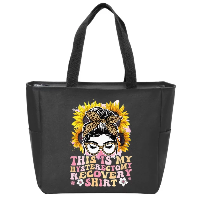 Messy Bun Uterus Support Hysterectomy Recovery Products Zip Tote Bag