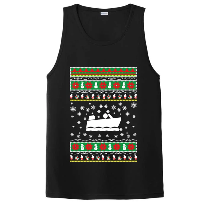 Motor Boating Ugly Christmas Gift For Mom Or Dad Funny Gift Performance Tank