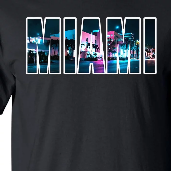 Miami Beach Urban Skyline City By Night Florida Usa Tall T-Shirt