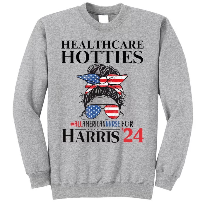 Messy Bun Usa Nurse Healthcare Hotties For Harris 24 Tall Sweatshirt