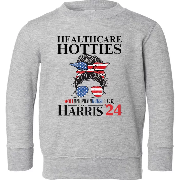 Messy Bun Usa Nurse Healthcare Hotties For Harris 24 Toddler Sweatshirt