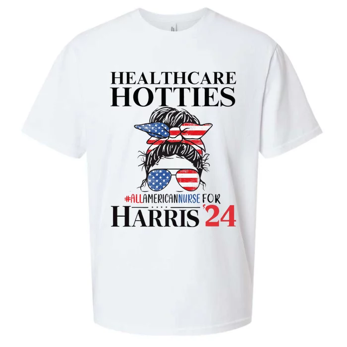 Messy Bun Usa Nurse Healthcare Hotties For Harris 24 Sueded Cloud Jersey T-Shirt