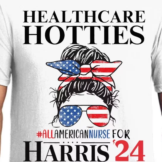 Messy Bun Usa Nurse Healthcare Hotties For Harris 24 Pajama Set