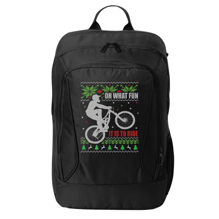 Mountain Bike Ugly Christmas Mountain Biking Gift City Backpack