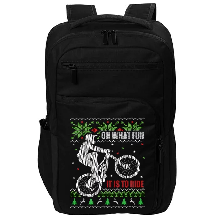 Mountain Bike Ugly Christmas Mountain Biking Gift Impact Tech Backpack