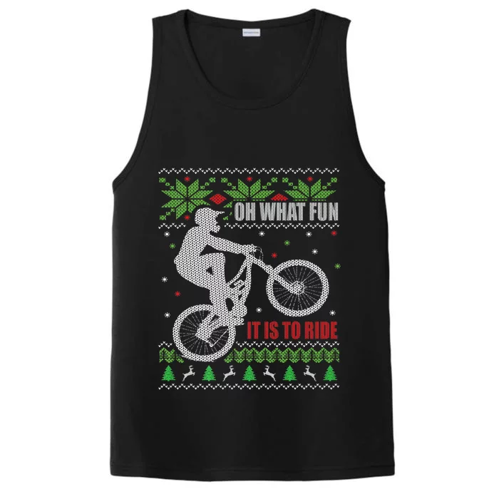 Mountain Bike Ugly Christmas Mountain Biking Gift Performance Tank