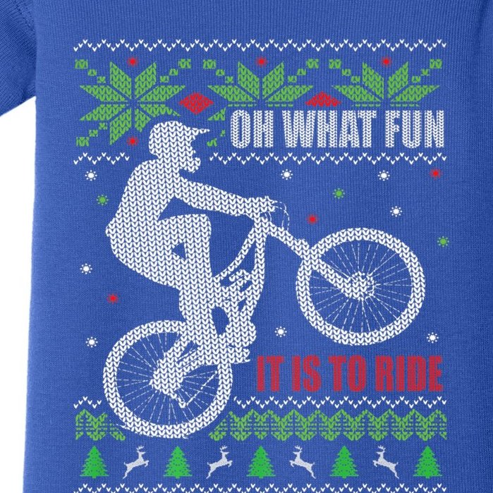 Mountain Bike Ugly Christmas Mountain Biking Gift Baby Bodysuit
