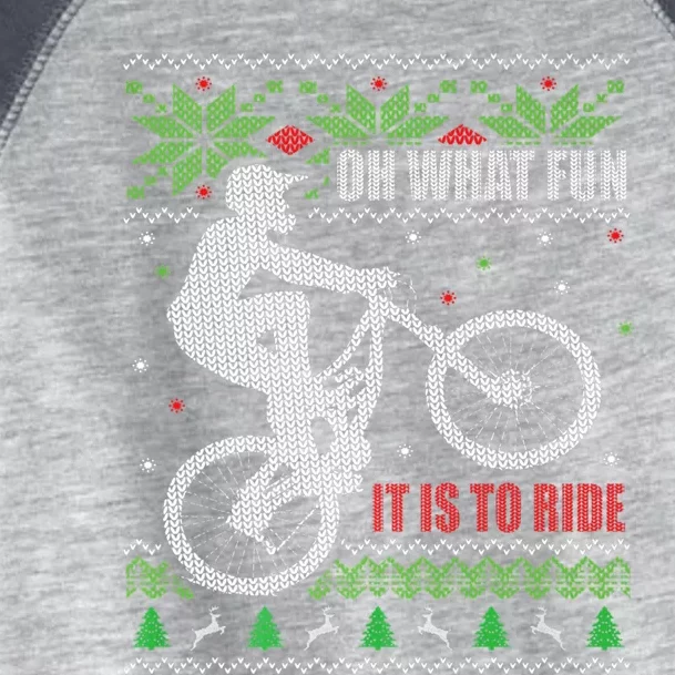 Mountain Bike Ugly Christmas Mountain Biking Gift Toddler Fine Jersey T-Shirt