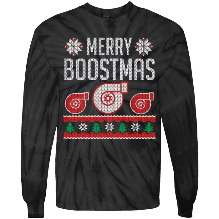 Merry Boostmas Ugly Xmas Funny Turbo Boost Christmas Hoodie Tie-Dye Long Sleeve Shirt