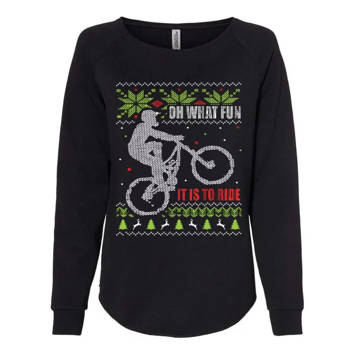 Mountain Bike Ugly Christmas Mountain Biking Womens California Wash Sweatshirt