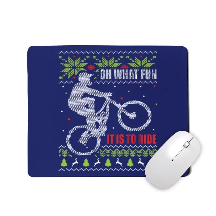 Mountain Bike Ugly Christmas Mountain Biking Mousepad