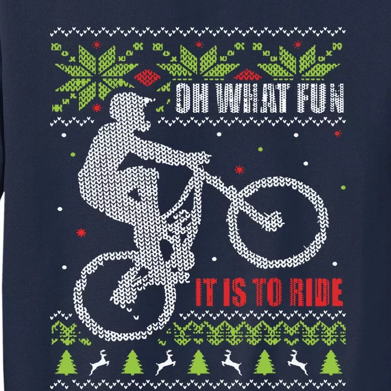 Mountain Bike Ugly Christmas Mountain Biking Tall Sweatshirt