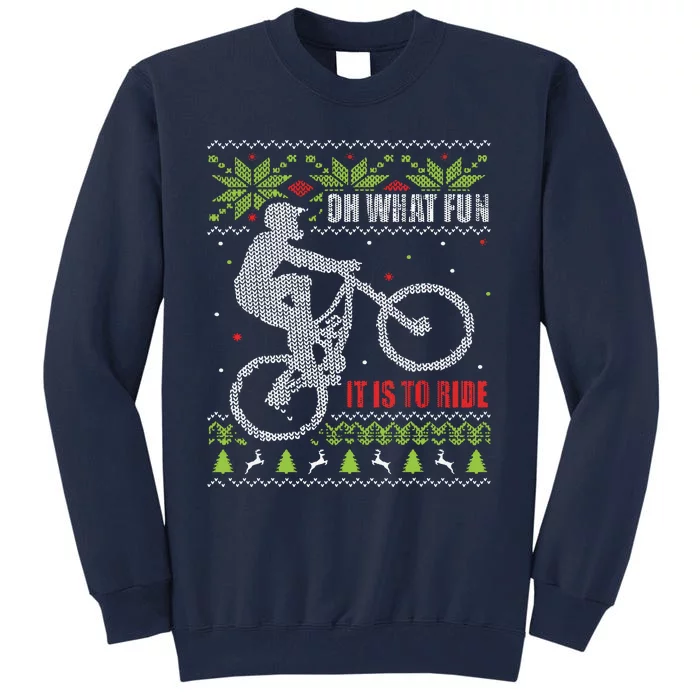 Mountain Bike Ugly Christmas Mountain Biking Tall Sweatshirt